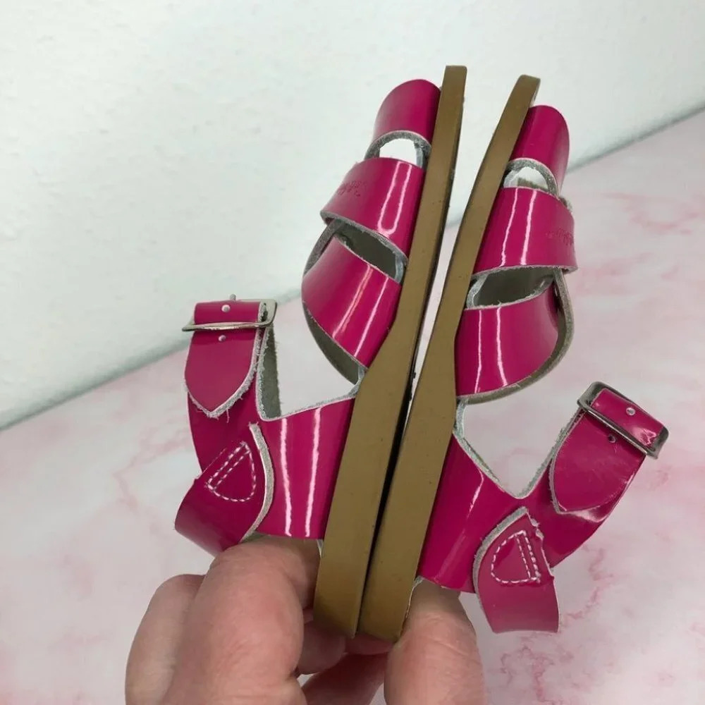 Saltwater sandals‎ glossy magenta pink size 6 infant - Picture 5 of 10